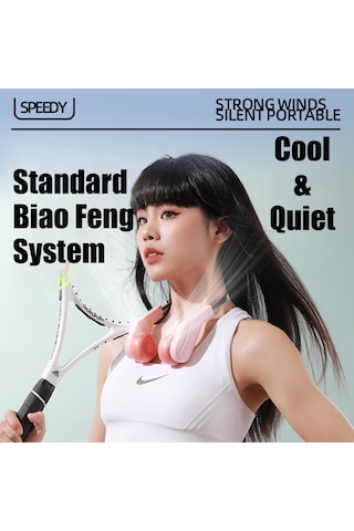 Fosenze Beyaz Boyunca Kolluk Fanı - 5 Hızlı, 360 Rüzgar Açısı, Bladesiz Turbin, 30 Katlı Lcp Fan, Hızlı Şarjlı Mf089