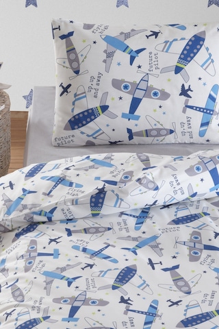 Eponj Home Tek Kişilik Pamuklu Nevresim Takımı 3 Parça Kanatlar Desen Mavi-beyaz / Yumuşak Dokulu Mavi-Beyaz