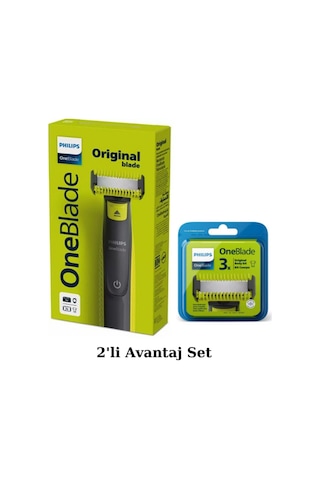 Philips Qp2824/10 Oneblade Yüz Ve Vücut Şekilendirici Qp630/51 3'lü Yedek Bıçak Avantaj Set 3 - 4 Saat