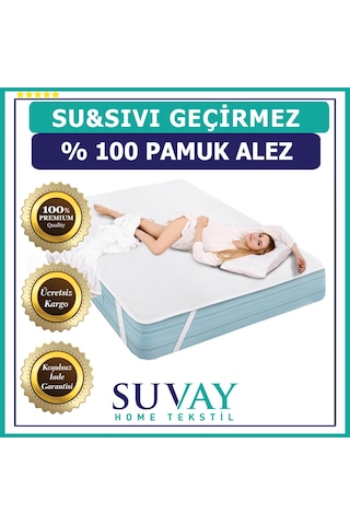 Suvay Su Sıvı Geçirmez Yatak Koruyucu Alez %100 Pamuk