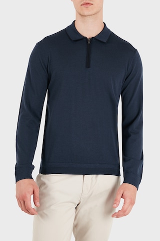 Emporio Armani Logolu % 100 Yün Yarım Femuarlı Polo Erkek Polo Em006224 Af27805 Ub106 Gece Mavi