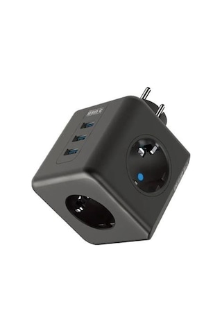 Isıya Dayanıklı Termal Akım Korumalı Ve Çocuk Korumalı 3 Priz Girişli 3 Usb Girişli Küp Priz
