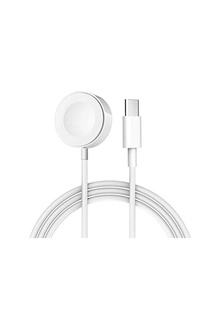 Apple Uyumlu Watch Akıllı Saat Wireless Type-C Şarj Kablosu 1M-Beyaz