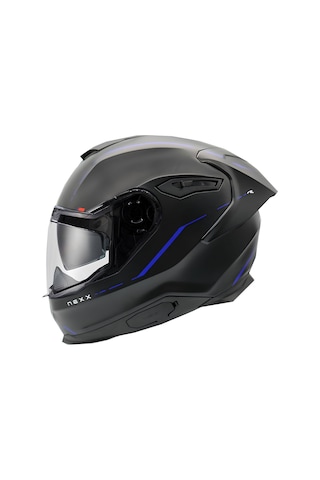 Nexx Y.100R React Kapalı Motosiklet Kaskı Mavi - Mat Siyah M