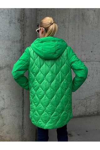 Kadın Kapitone Şişme Mont Yeşil