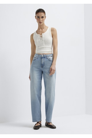 Mavi - Leila Premium Blue Gölgeli Açık Mavi Jean Pantolon 1010600-a1573