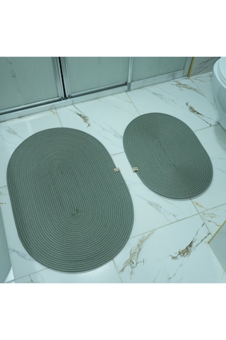 Zengin Supla 2'li Banyo Paspas Set Su Yeşili