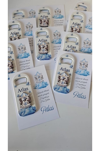 Atlı Karınca Temalı Erkek Bebek Açacak Hediyelik Magnet 20 Li Paket
