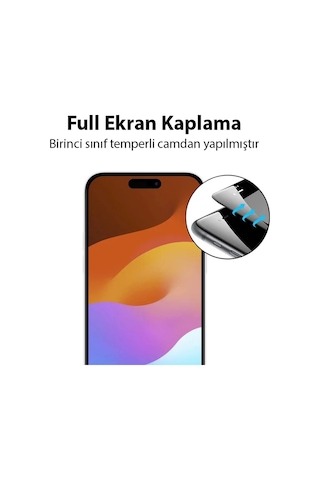 Ally Apple, Uyumlu iPhone 15 Pro Full Glue Tempered Kırılmaz Cam Ekran Koruyucu- 5775