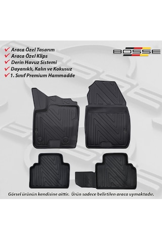 Ford Courier Paspas Araca Özel 2014 2023 BOSSE 3D Havuzlu Oto Paspas Paspas