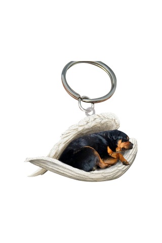 Hfambition Akrilik Köpek Figürlü Anahtar Zinciri, Çift Taraflı Uv Baskılı, Araba Ve Ev Anahtarı Asısı, Dayanıklı Materyal, Günlük Kullanım Diğer