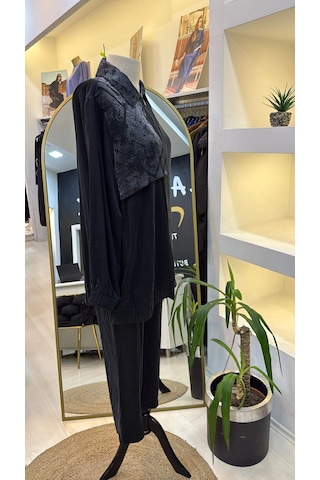 Nuss 1001 Jakar Detay Pantolonlu Takım - Antrasit Antrasit