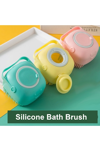 Hangfox Mavi Silikon Evcil Hayvan & Bebek Duş Fırçası - Sabun Depolama Özelliğiyle Multifonksiyonel Masaj Ve Yıkama Araçları