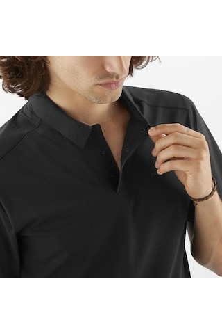 Salomon Trackline Polo M Erkek T-shirt-29845 Siyah