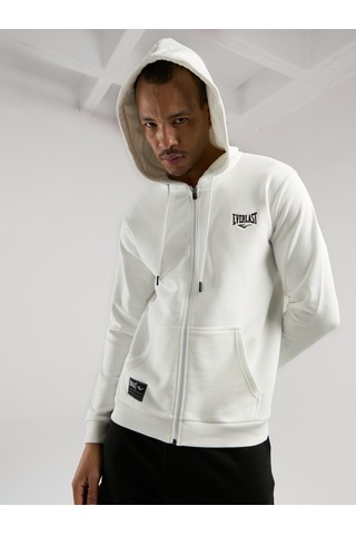 Everlast Ever Essentials Regular Beyaz Erkek Kapüşonlu Full Zip Sweatshirt Beyaz
