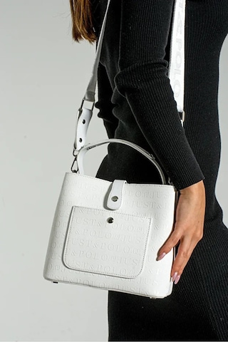 Just Polo Kadın Su Geçirmez Şık El & Omuz Çantası Ve Cüzdanı Kombin Shopper Beyaz