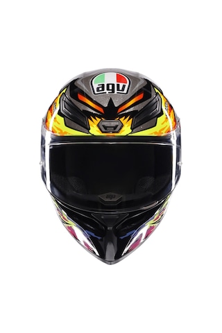 Agv K3 plk Bırdy 2.0 Gri Sarı Kırmızı Motosiklet Kaskı