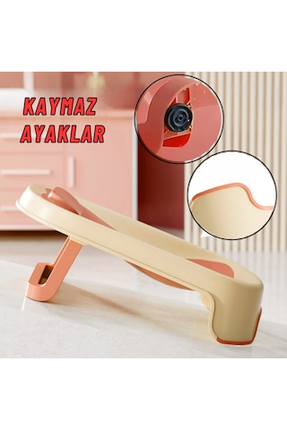 Katlanabilir Silikon Bebek Besleme Ve Yıkama Banyo Oturağı Alt Değiştirme Sehpası Pembe
