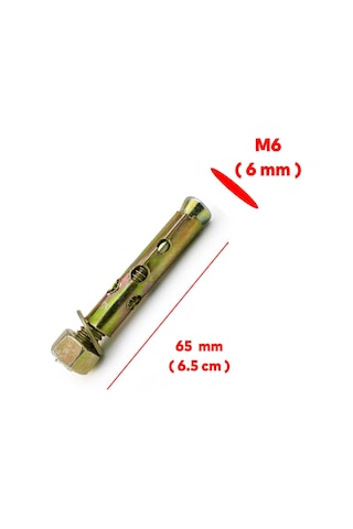 8 Adet Saplamalı Gömlek Çelik Dübel M6x65 Mm Raf Montaj Bağlantı Zemin Monte Betona Asma Aparat