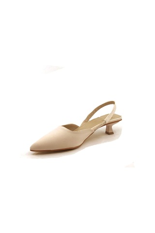 Ayakkabımood Cc 608 4,5 CM Ten Arkası Açık Kadın Topuklu Ayakkabı Ten Rengi