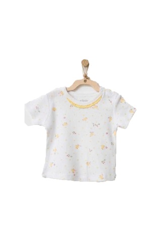 Andywawa Kız Bebek Civciv Desenli Beyaz Tshirt Ac21577 001