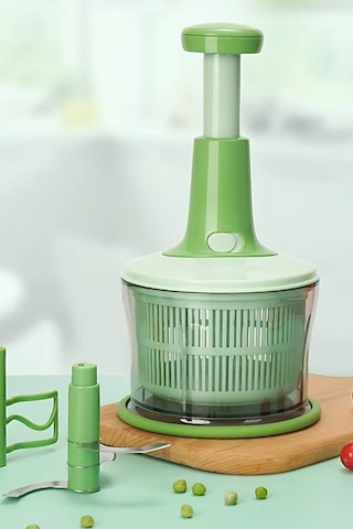 Thentech El İle Basmalı Rondo Taşınabilir Kamp Park Tatillerde Kullanılabilir Pratik El Rondosu El Blender Yeşil