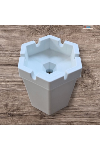 Kokusuz Küllük, Kokusuz Dumansız Altıgen Küllük Plastik Beyaz Asimetrik Tr Dumansız Altıgen Küllük Dayanıklı Plastik Modern Tasarım
