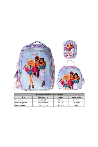Wow Generation Üçlü İlkokul Okul Çanta Seti - Lila - Music Desenli - Kız Çocuk - Setwg-w6044a Çok Renkli