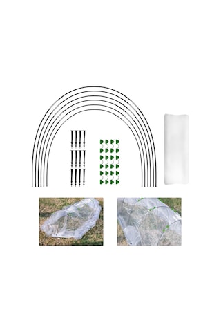 Sones 2,5 X 10m Bahçe Kemerli Kulübe Böcek Ağı Seti Esnek Gerilebilir Bitki Koruma Ağı