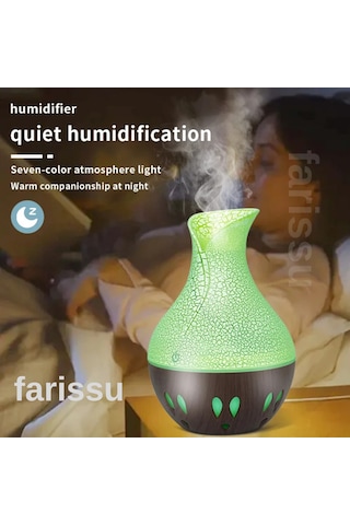 Gold Kama Vazo Tasarımlı Ultrasonik Hava Nemlendirici Ve Led Difüzör