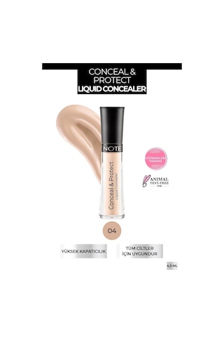 Note Cosmetique Conceal & Protect Concealer Likit Göz Altı Kapatıcısı - 04 Porcelain