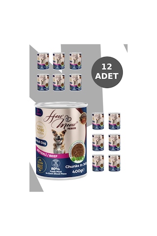 How Meow Jöleli Biftekli Yetişkin Köpek Konserve Maması 12 x 400 G