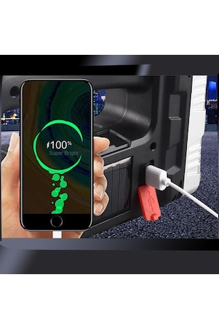El Feneri Solar Panelli Ledli Powerbank Cob Fener Çok Renkli