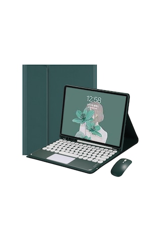 Maiyame 2021 İpad Pro 11 & Mini 6 İçin Şık Bluetooth Dokunmatik Klavyeli Deri Kılıf - Kalem Yuvası Ve Dayanıklı