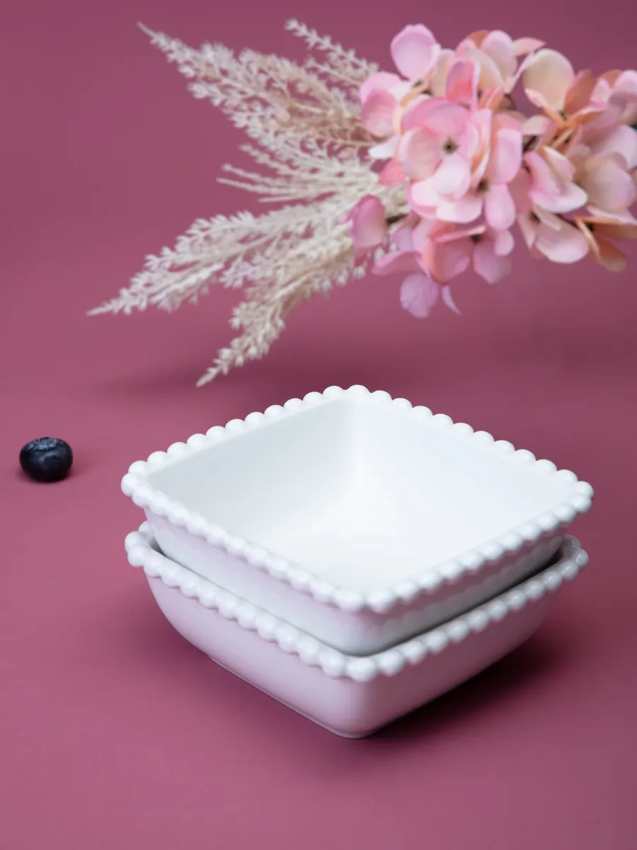 Lefard Pearl 400 Ml Porselen 2'li Salata Kasesi Seti 250621474 Beyaz