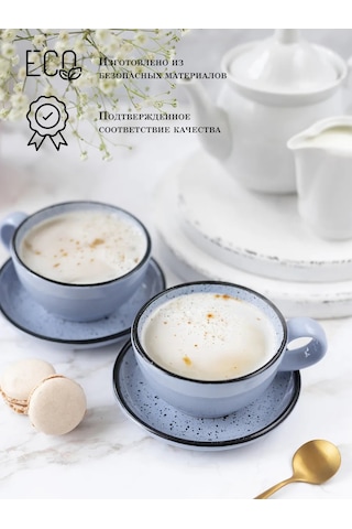 Milla Sweethome Çay Fincanları Seti, Çay Takımı 200ml 396681032 Açık Mavi