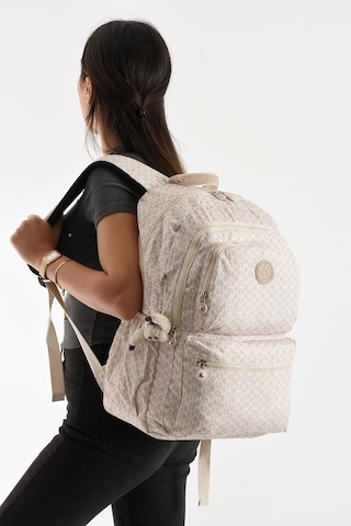 571 Collections Ultra Hafif Sırt Çantası Okul Seyahat Unisex Desenli Krem Model: 571-1c Krem