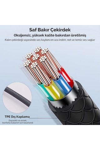 Juo 3.5mm Jack Girişli Mikrofonlu Kablolu Kulak İçi Kulaklık Metal Diğer