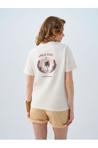 LOFT Regular Fit Kadın Tshirt K.kol Lf2039073 Q1.v1 Ekru