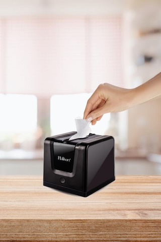 Flora Modern Peçetelik, Dekoratif Peçete Dispenseri Ve Düzenleyicisi F290 Siyah