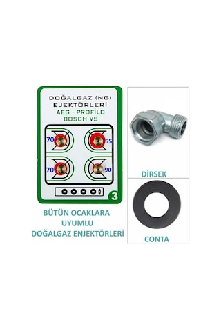 Set Üstü Ocak, Doğalgaz Tamir Setti Enjektör/meme, Dirsek