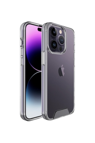 Bix Apple Uyumlu iPhone 14 Pro Max Nebula Aqua Transparan Ultra Şeffaf Kılıf Çizilmeye Dayanıklı Tam Kapsamlı Koruma Şeffaf