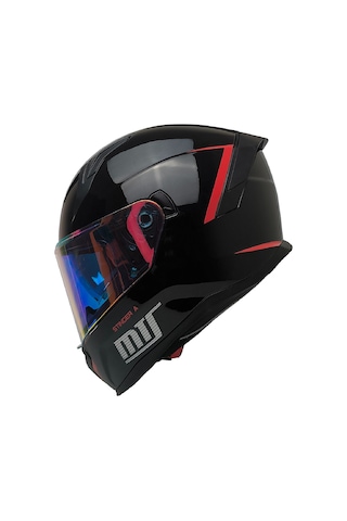 Mts Ece 22.R06 Güneş Vizörlü Full Face Motosiklet Kaskı Parlak Siyah