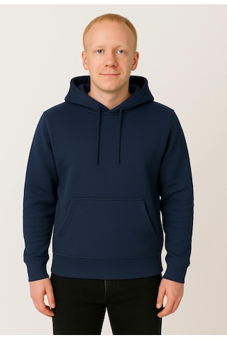 Axxel Erkek Lacivert Kapüşonlu Sweatshirt-w1108 Lacivert 3 İplik Şardonlu