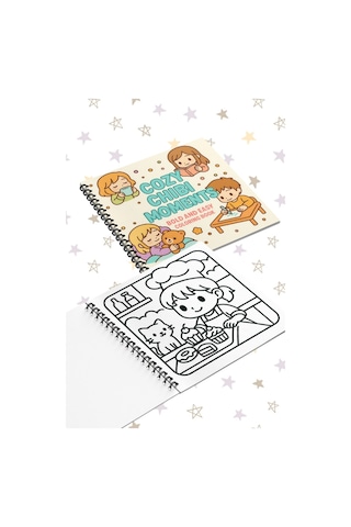 Cozy Anime Chibi Moments Bold And Easy 20x20 Cm Büyük Boyama Kitabı, Çocuklar Ve Yetişkinlere