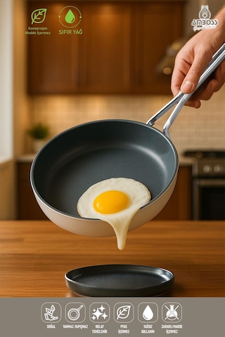 Sera Nova Yanmaz Yapışmaz Seramik Tava 30 Cm Beyaz