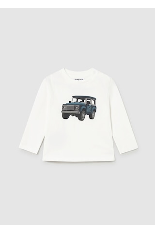 Mayoral Uzun Kollu Erkek Bebek T-shirt 2066 Krem