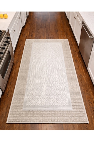 Mess Modern Dekoratif Yumuşak Dokulu Sisal Halı 3945 Krem Vizon Çok Renkli