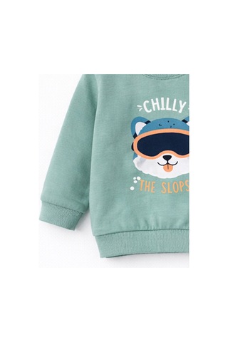HelloBaby Erkek Bebek Pamuklu Sweatshirt Desenli Model Lacivert