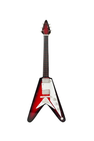 El Yapımı 1/4 Ölçek Minyatür Elektro Gitar Gibson Flying V Red B.